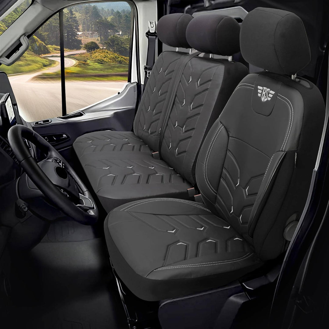 BREMER SITZBEZÜGE Schonbezüge für VW T5 T6 T6.1 Caravelle TR222 TR222 - Schwarz T5 T6 T6.1 Caravelle