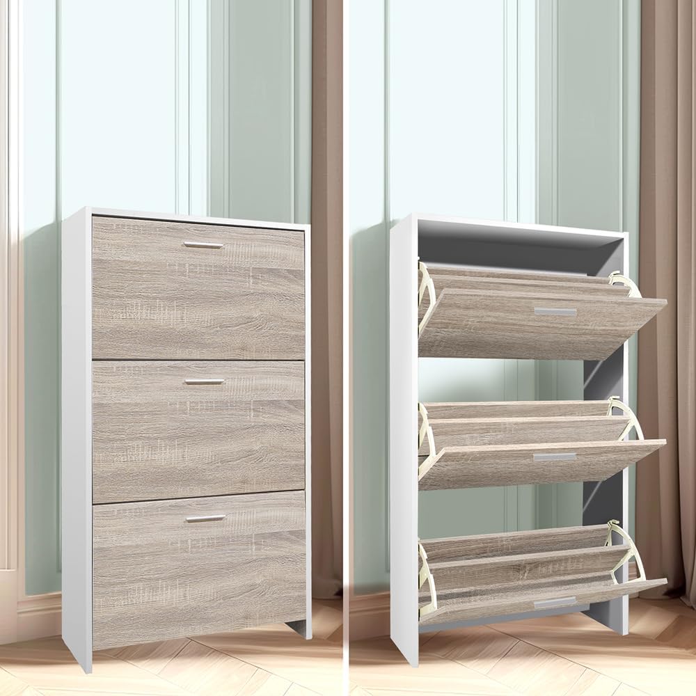 CASABEL Schuhschrank für 18 Paar – grosse Kapazität für Eingangsbereich – L 60 x T 24 x H 113 cm – T