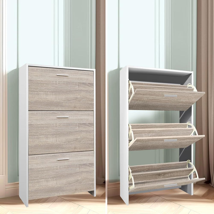 CASABEL Schuhschrank für 18 Paar – grosse Kapazität für Eingangsbereich – L 60 x T 24 x H 113 cm – T