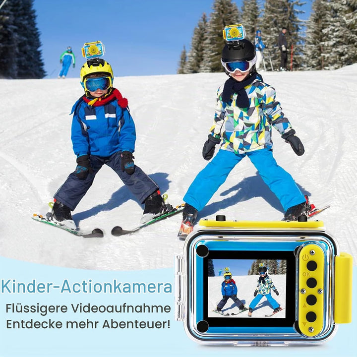GKTZ Kinderkamera wasserdichte,Unterwasserkamera-1080P Selfie Digitalkamera Fotoapparat für Kinder,