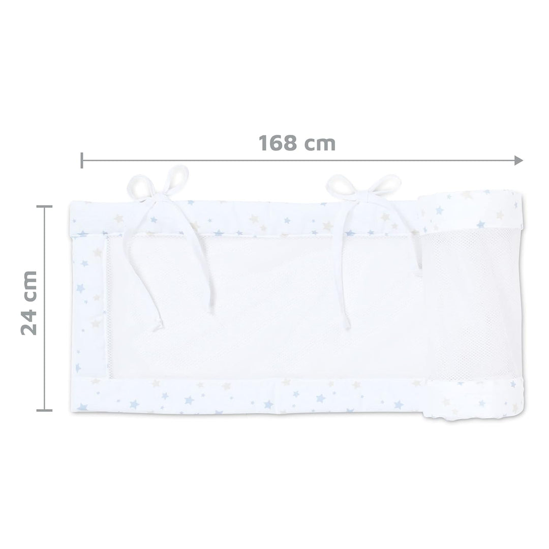 babybay Nestchen Mesh-Piqué passend für Modell Maxi, Boxspring und Comfort, weiss Sternemix sand/azu