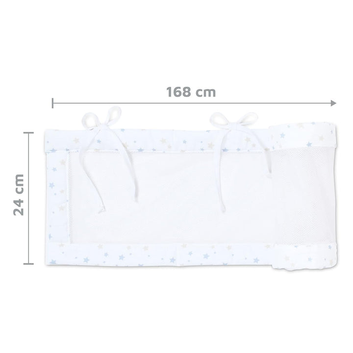 babybay Nestchen Mesh-Piqué passend für Modell Maxi, Boxspring und Comfort, weiss Sternemix sand/azu