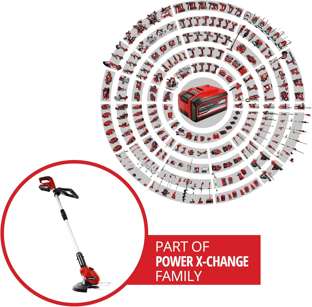 Einhell Akku-Rasentrimmer GE-CT 18 Li (1x 2,5 Ah) Power X-Change (18 V, Motorkopf drehbar und neigba