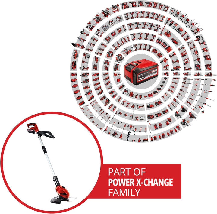 Einhell Akku-Rasentrimmer GE-CT 18 Li (1x 2,5 Ah) Power X-Change (18 V, Motorkopf drehbar und neigba