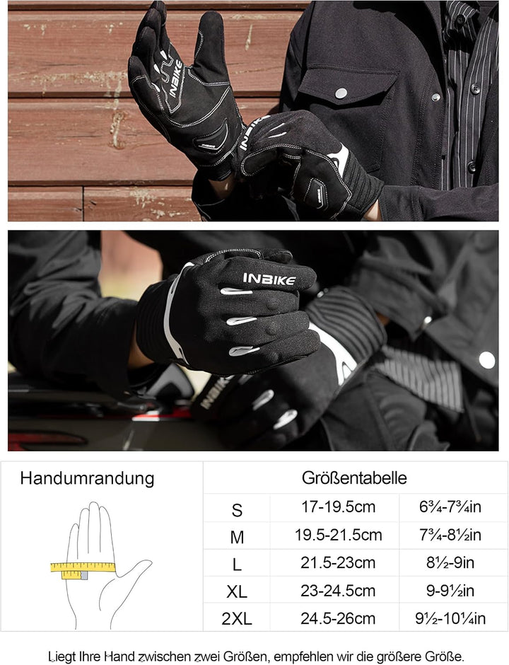 INBIKE Motorrad Handschuhe Motocross Sommer EUDE Foam Schutz Atmungsaktiv Touchscreen Motorradhandsc