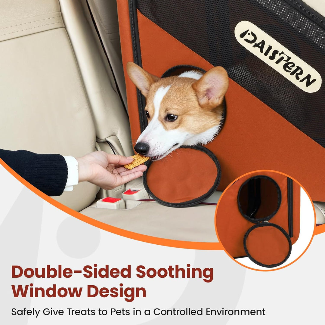 Faltbare Hunde Transportbox für Auto & Reisen, Tragbare Softbox für kleine & mittelgrosse Hunde, 1-M