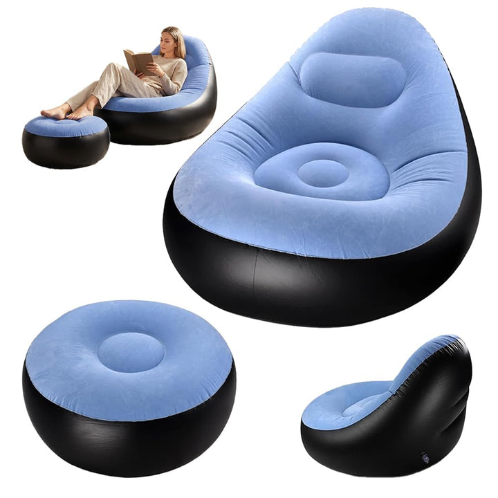 Aufblasbares Sofa mit Fusshocker, Aufblasbarer Sitzsack, Aufblasbares Stuhl Sofa, Luftsofa Aufblasba