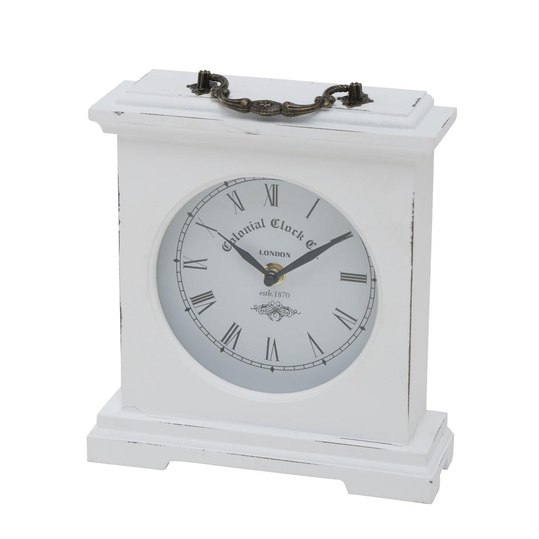 Tischuhr Betty Weiss, Höhe 24cm Analoge Uhr Standuhr mit römischen Ziffern