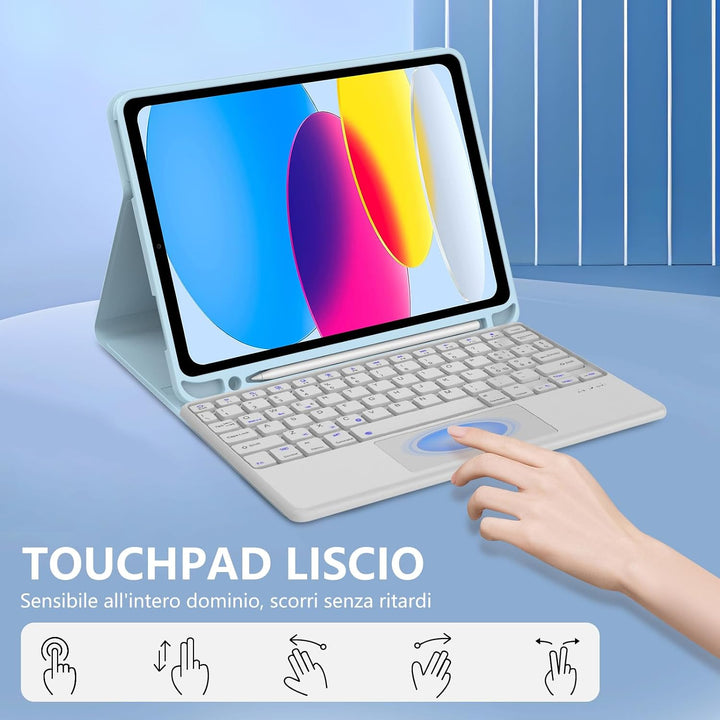 Für iPad A16 11/10 Generation 2025/2022 11/10,9 Zoll Tastaturabdeckung | Abnehmbare Bluetooth-Tastat