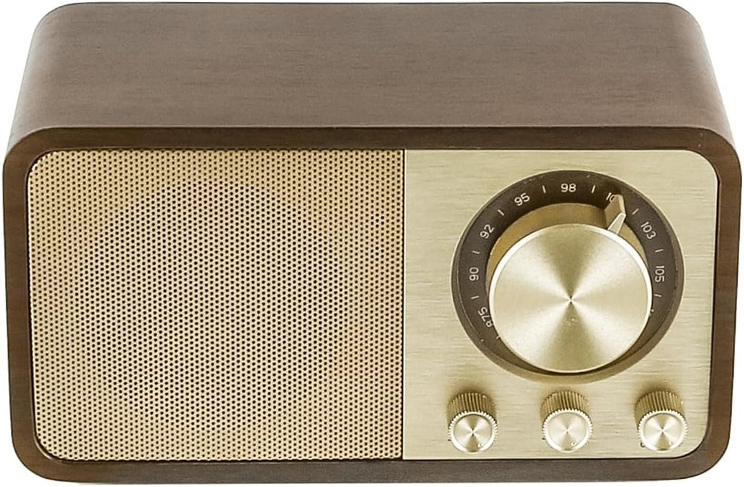 Retro-Bluetooth-Radio, Holzmaserungsdesign, Retro-5-W-Lautsprecher, 1800-mAh-Akku, AUX/USB/TF-Karte,