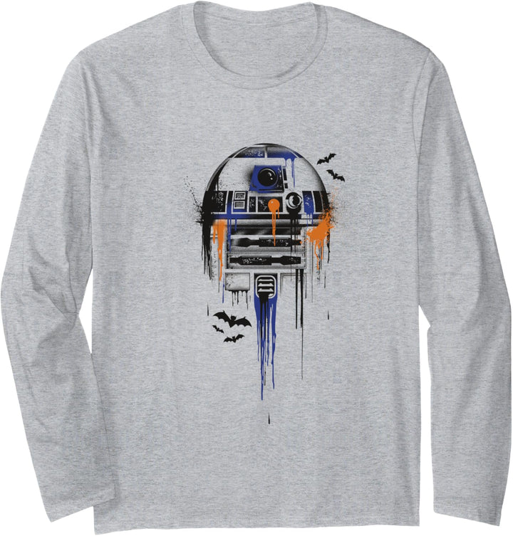 Star Wars Halloween Dripping Paint R2-D2 Langarmshirt