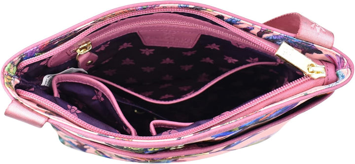Anuschka Crossbody Tasche mit Einsteckfach - Wanderlust Kollektion - Nylonstoff mit Leder Trim und K