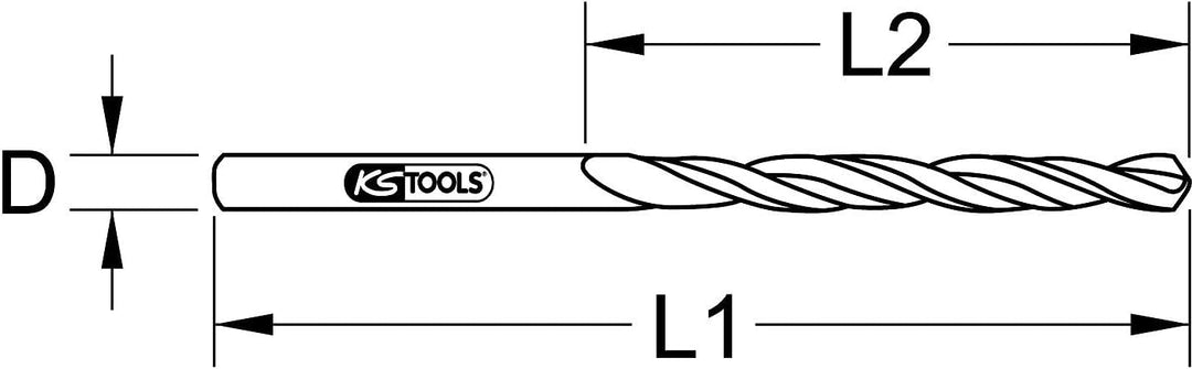 KS Tools 330.2065 HSS-G Spiralbohrer, 6,5mm, 10er Pack 6.5 mm 10-er Pack, 6.5 mm 10-er Pack