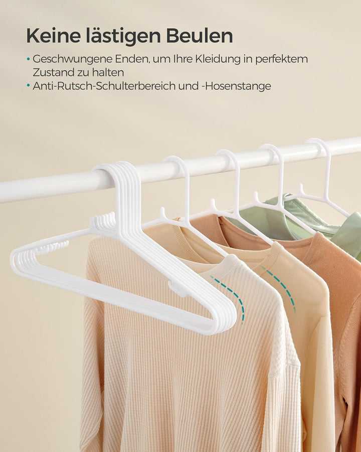 SONGMICS Kleiderbügel Kunststoff, 30er Set, Bügel platzsparend, leichtgewichtig, für Hosen, Jacken,
