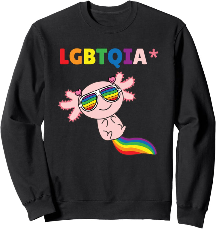 Axolot Regenbogenflagge Pride LGBTQIA Sweatshirt