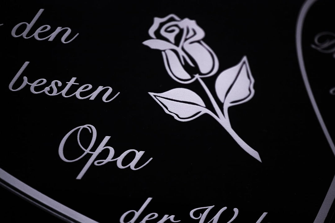 Acryl Schild in Herz Form Für den besten Opa der Welt die perfekte Geschenkidee, mit Lasergravur, Ge