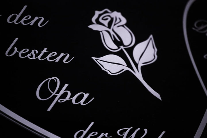 Acryl Schild in Herz Form Für den besten Opa der Welt die perfekte Geschenkidee, mit Lasergravur, Ge