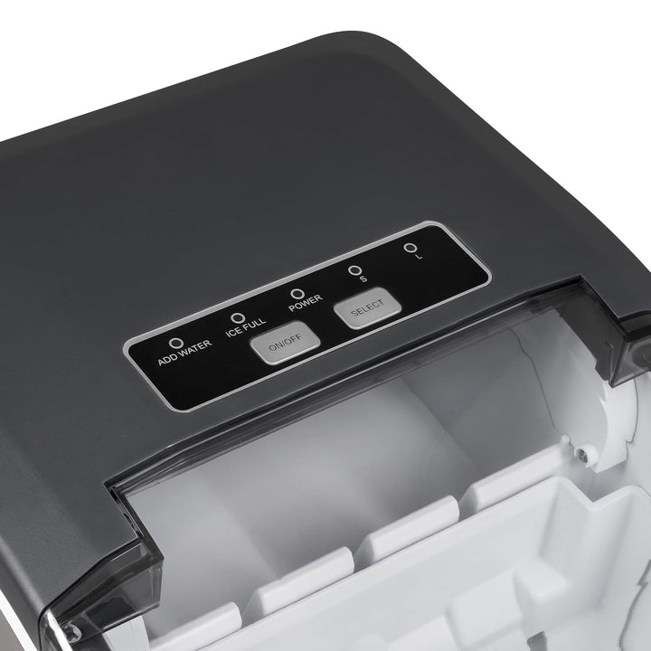 Eiswürfelmaschine Silber 12 kg / 24 h – Selbstreinigender Ice Maker mit 2 Grössen grosse Eiswürfel,