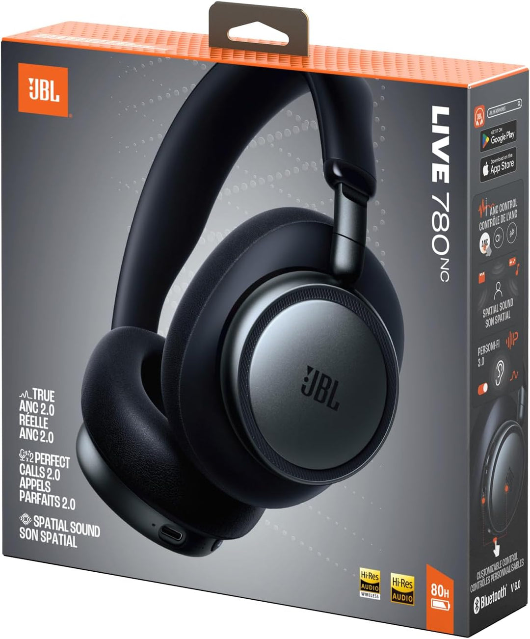 JBL Live 780NC Kabellose Over‑Ear‑Kopfhörer mit Adaptivem Noise Cancelling, Spatial Sound, Sprachste