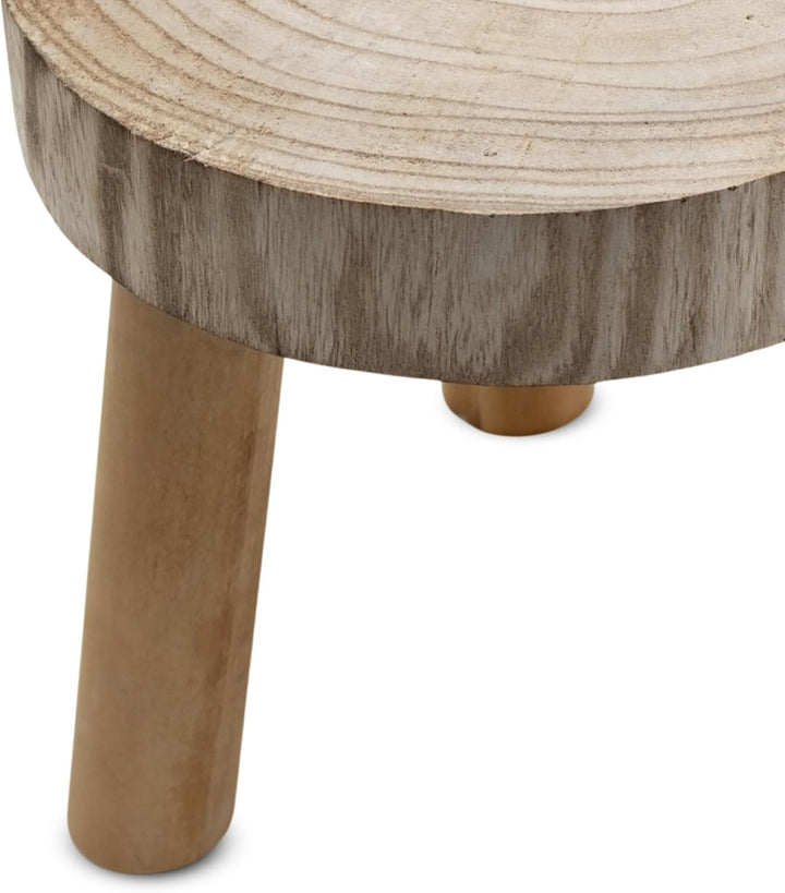 Spetebo Baumscheibe Blumenhocker rund natur Echtholz - 22 x 20 cm - Holz Dekohocker naturbelassen mi