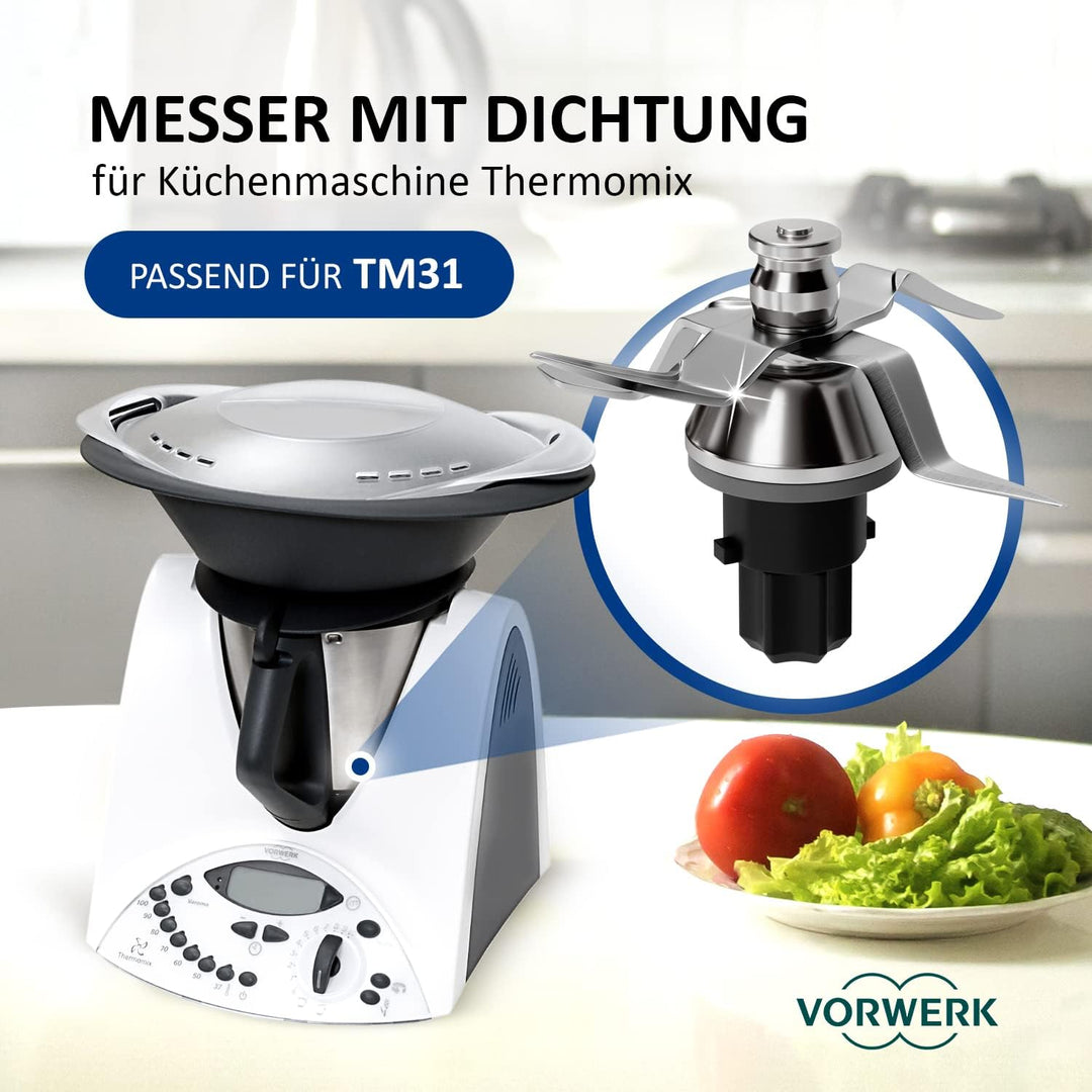 VIOKS Messer Ersatz für Vorwerk Thermоmix TM31 Messer - Ersatzmesser aus Edelstahl SUS420 Zubehör fü