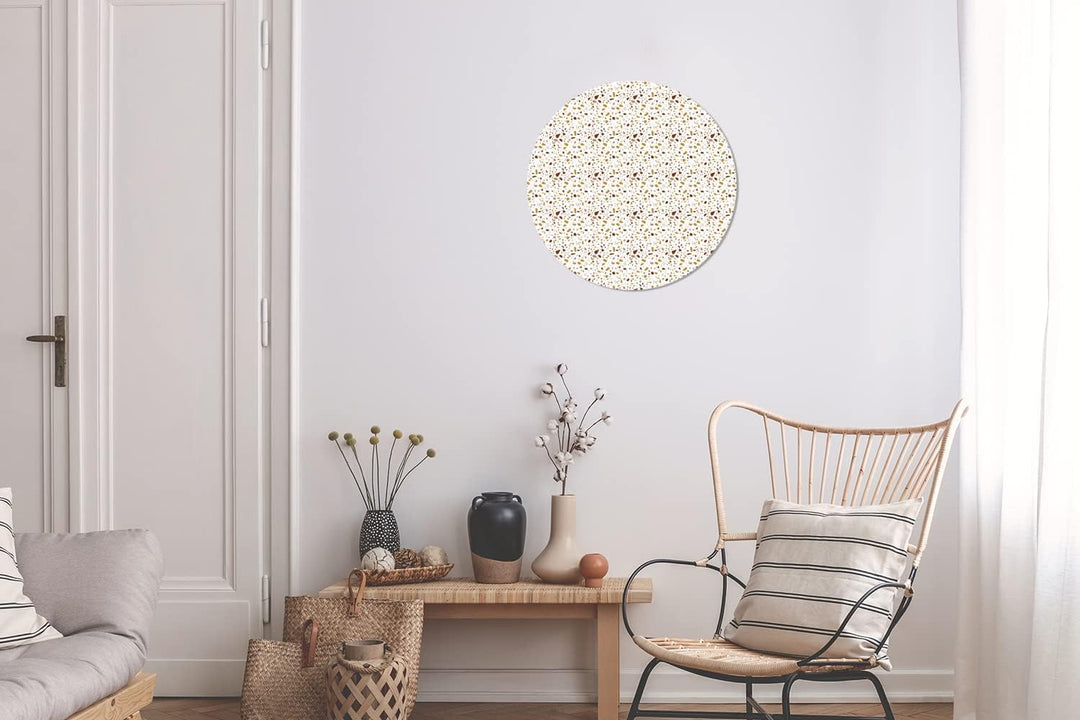 Wandbild Rund Wanddeko Deko Wohnzimmer Bilder 30x30 cm Terazzo - Textur - Muster, 30x30 cm