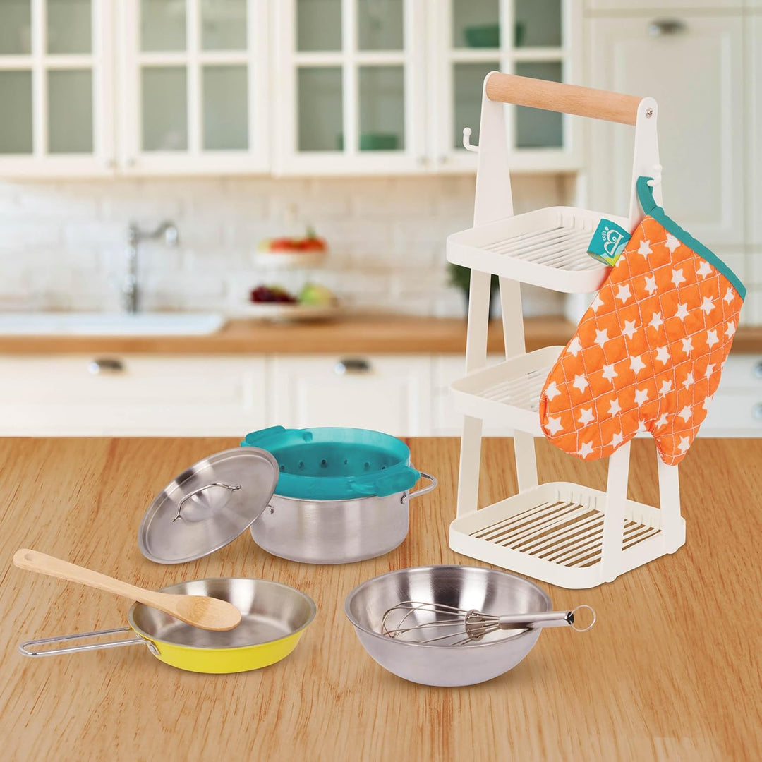 B. toys - Mini Chef - Topf & Pfanne Spielset - Zubehör für die Spielküche - Topf, Pfanne & Kochgesch