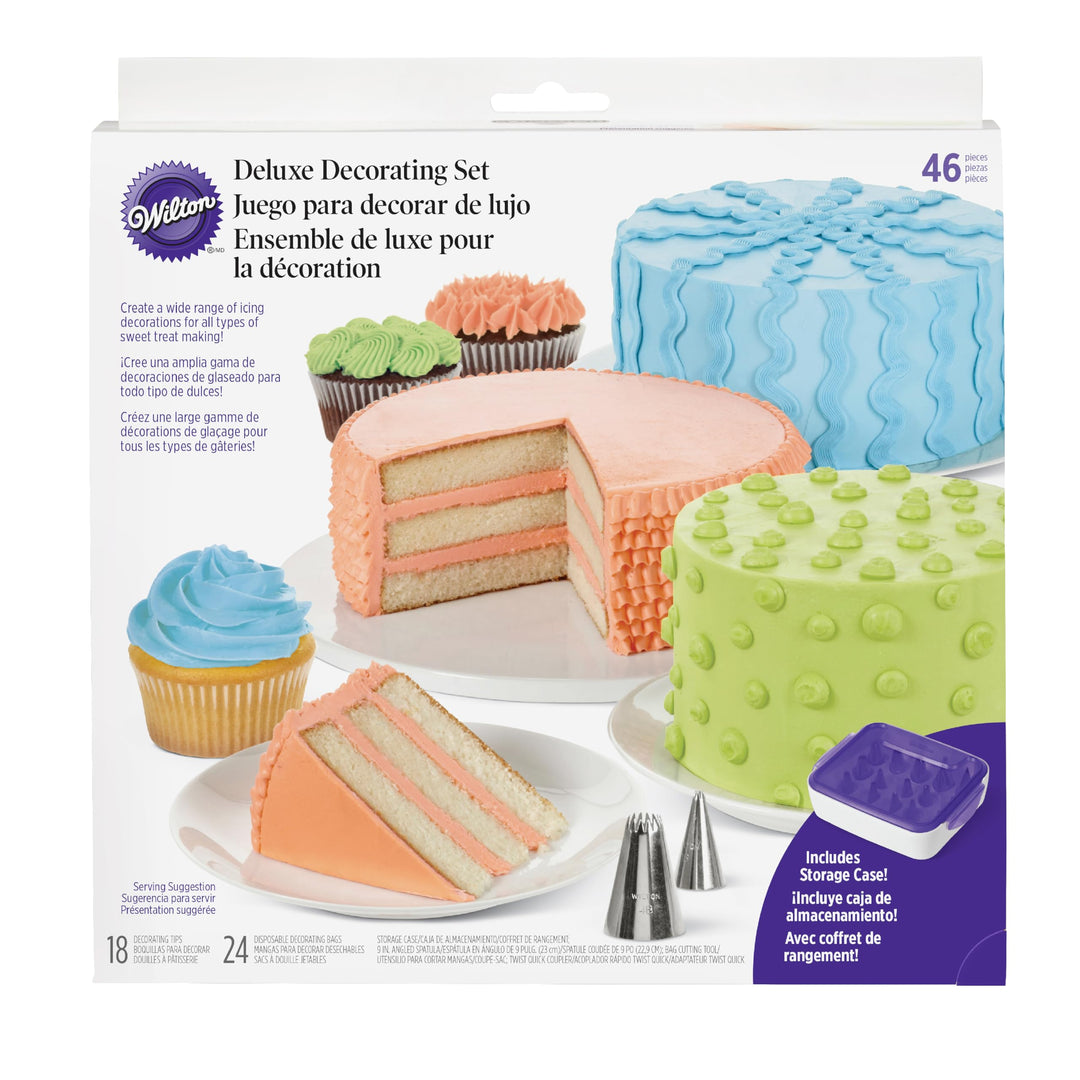 Wilton 2104-1368 Tüllen Set Deluxe, Edelstahl, Lila, 6.12 x 21.92 x 20.75 cm Deluxe Tip Set, 46-Piec