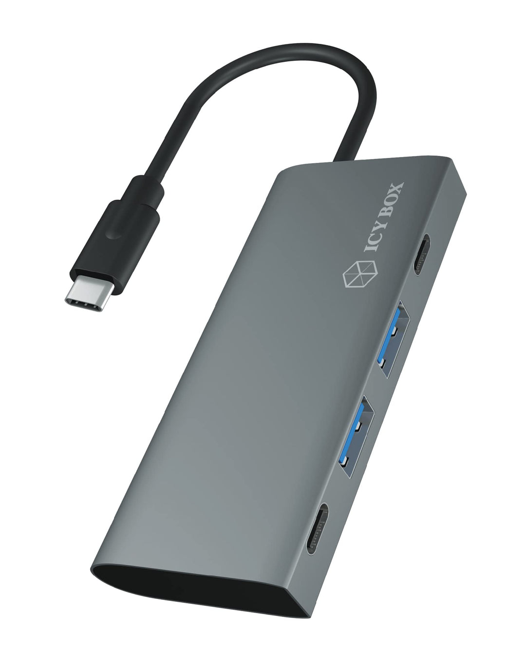 ICY BOX 60709 USB Hub 3.1 Gen 2 mit 4 USB Ports, USB 3.1 Gen2 10 Gbit/s, USB-C Verbindung, Aluminium