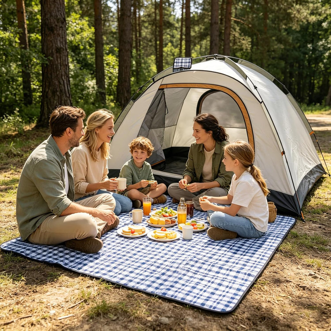 Picknickdecke 200x200 cm - Stranddecke XXL, wasserdicht & isoliert Campingdecke, atmungsaktiv und we