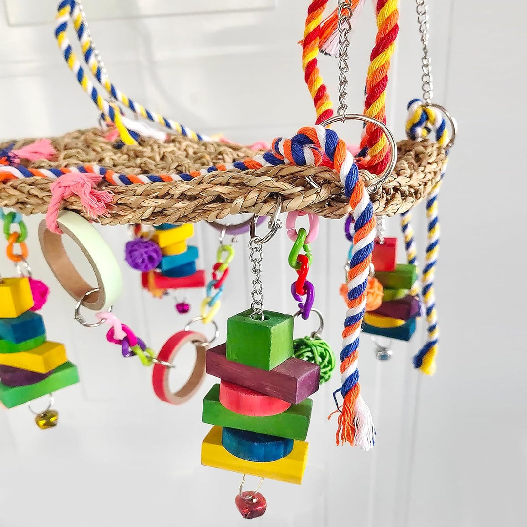SUNOYA Papageienspielzeug, Wellensittich Spielzeug Natürliche Sicheres Holz Papagei Spielzeug Vogel