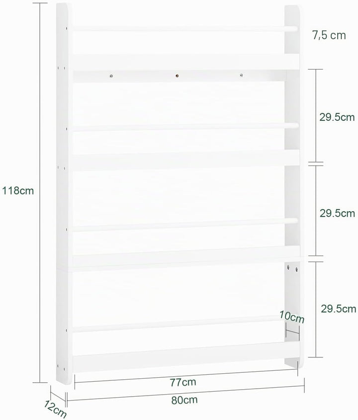 SoBuy Bücherregal Kinder Wandregal für Kinderzimmer Kinder Bücherregal Wand mit 4 Ablagen Montessori