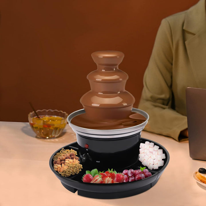 Schokobrunnen Schokolade Fondue Brunnen aus Edelstahl 3-Tier Party Brunnen Schokoladen Fondue 40W mi