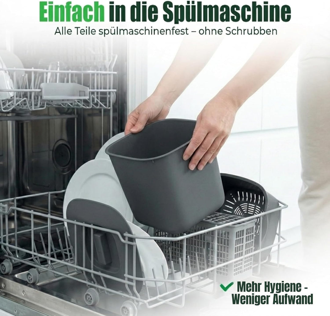 YourCasa Biomülleimer Küche 4L - Komposteimer mit herausnehmbarem Sieb & Deckel - geruchsdicht, spül