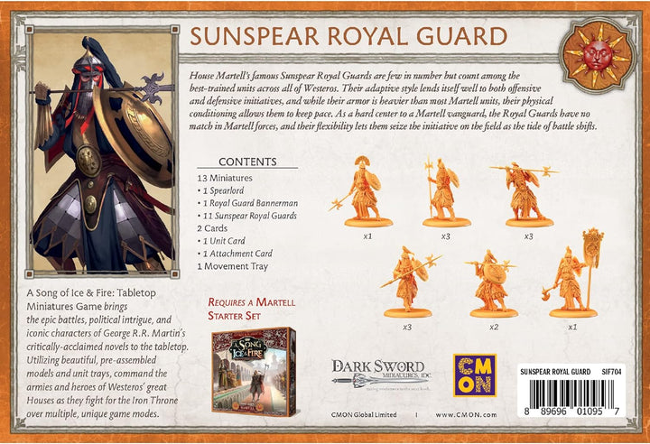 A Song of Ice and Fire Tisch-Miniaturen-Spiel Sunspear Royal Guard Unit Box,Strategiespiel für Jugen