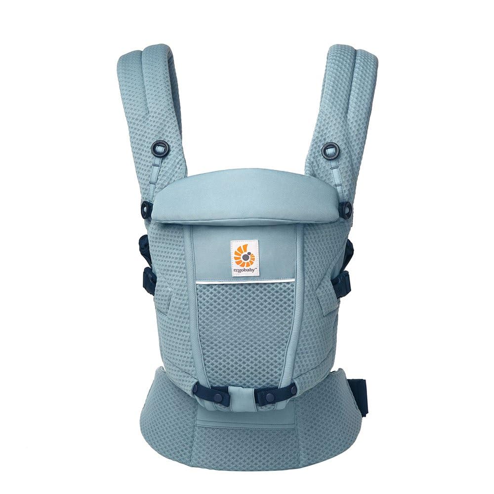 Ergobaby Adapt Babytrage für Neugeborene ab Geburt, 3-Positionen SoftFlex Mesh Ergonomische Babybauc