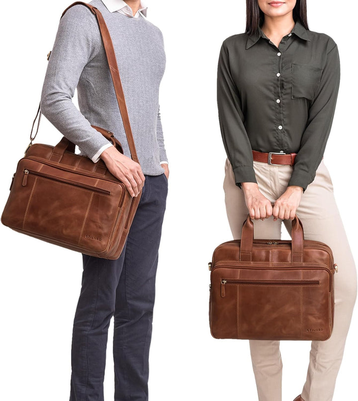 STILORD 'Experience' Vintage Lehrertasche Leder gross für Herren Damen XL Aktentasche Business Schul
