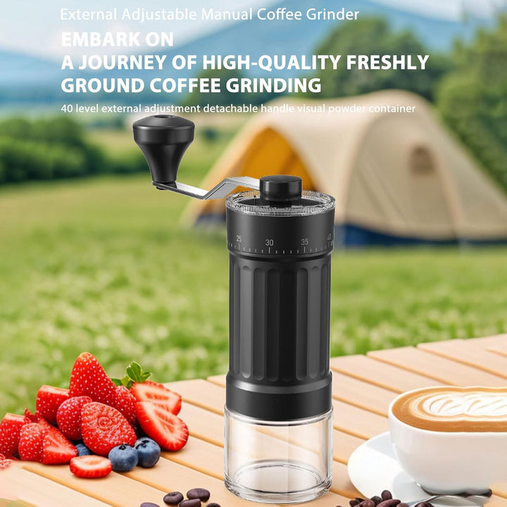 Irishom Manuell Kaffeemühle 40 Grössengrössen Einstellungen Keramik 2.0 Burr tragbar für Heimbüro od