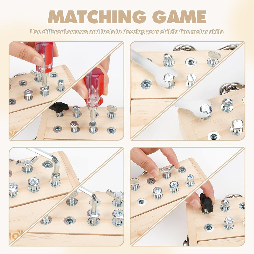 Vanplay Montessori Spielzeug ab 3 4 5 Jahre, Motorikspielzeug Holzspielzeug Schraubendreher Busy Boa