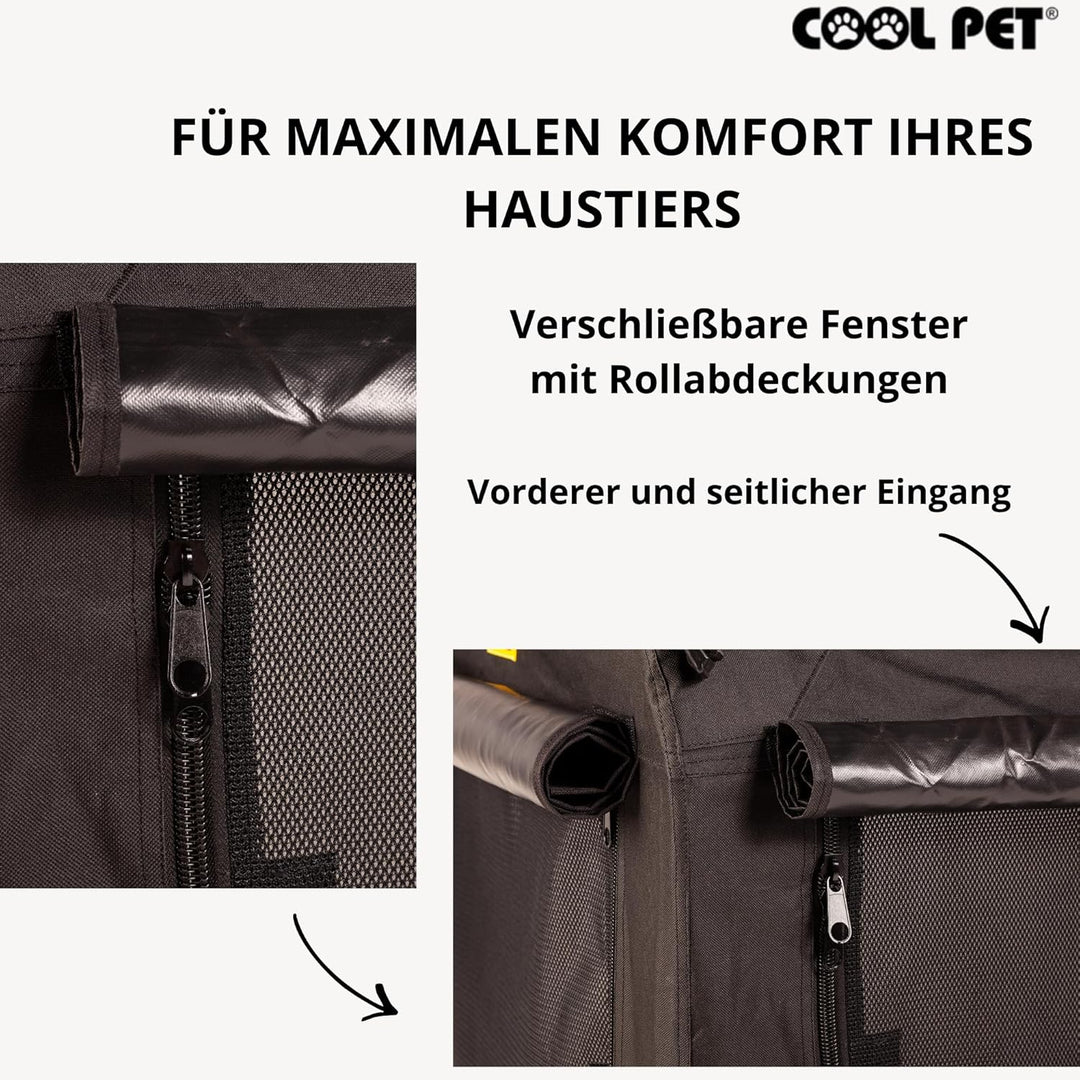 Hundebox 122 * 79 * 91cm 4XL, Hundehütte,Box für Hund, Transportbox, Box für Katze (schwarz), schwar