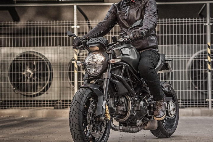 SHIMA Blake Motorradsteifel Herren - Verstärkte Leder Motorradschuhe mit Seitlichem Reissverschluss,