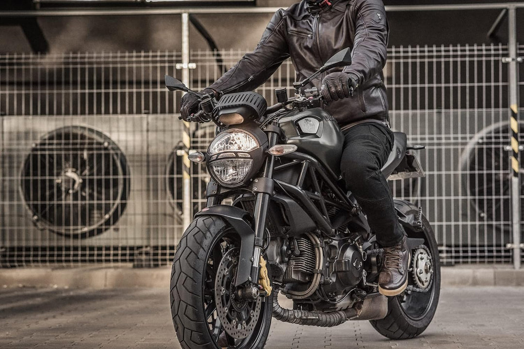 SHIMA Blake Motorradsteifel Herren - Verstärkte Leder Motorradschuhe mit Seitlichem Reissverschluss,