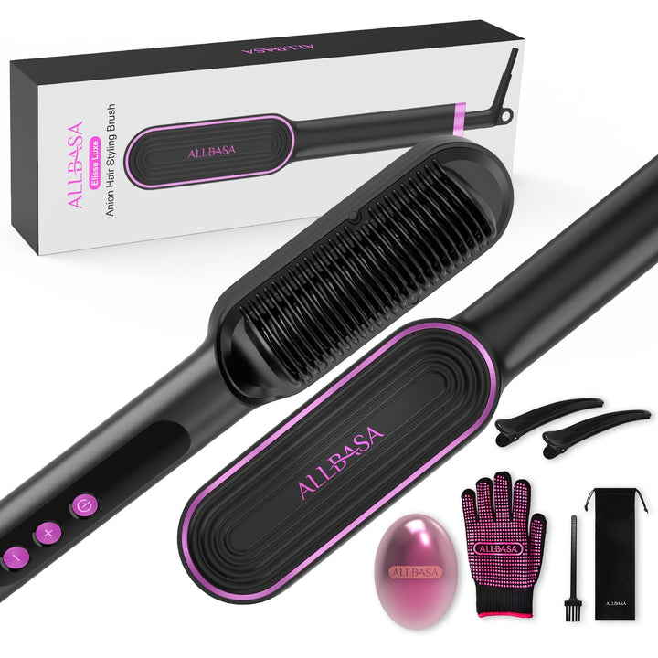 Haarglätter, professionelle Glättbürste für Haare, 9 Temperatureinstellungen, 120 ℃ - 200 ℃, LCD-Dis