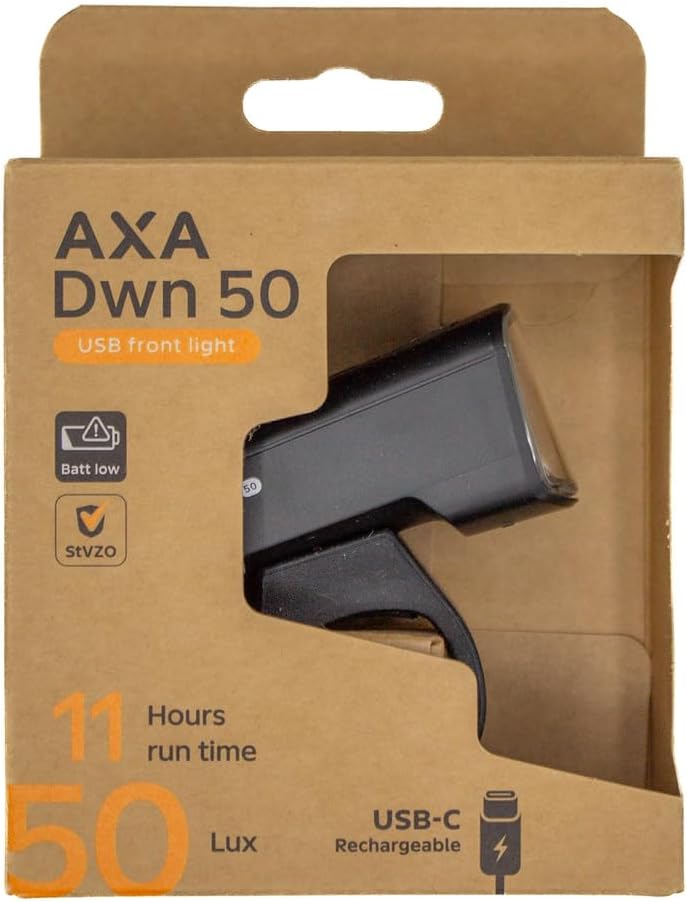 AXA Dwn 30/50 Lux Fahrradlichter – USB aufladbar Dwn 50 Lux Frontlicht, Dwn 50 Lux Frontlicht