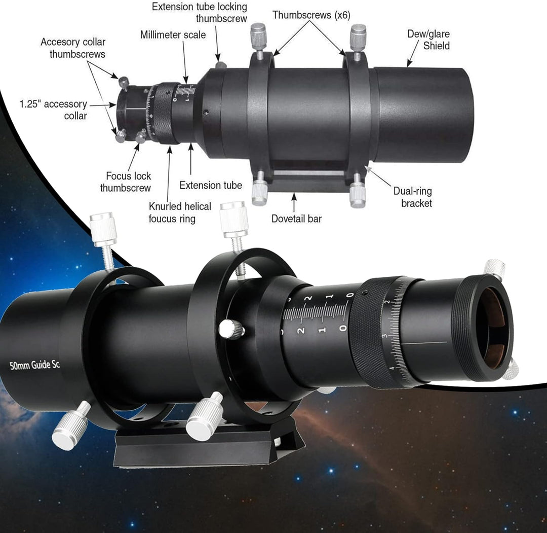 Svbony SV106 Teleskop Guiders, 50mm FMC Teleskope Sucher mit 190mm Brennweite Helical Fokussiergerät
