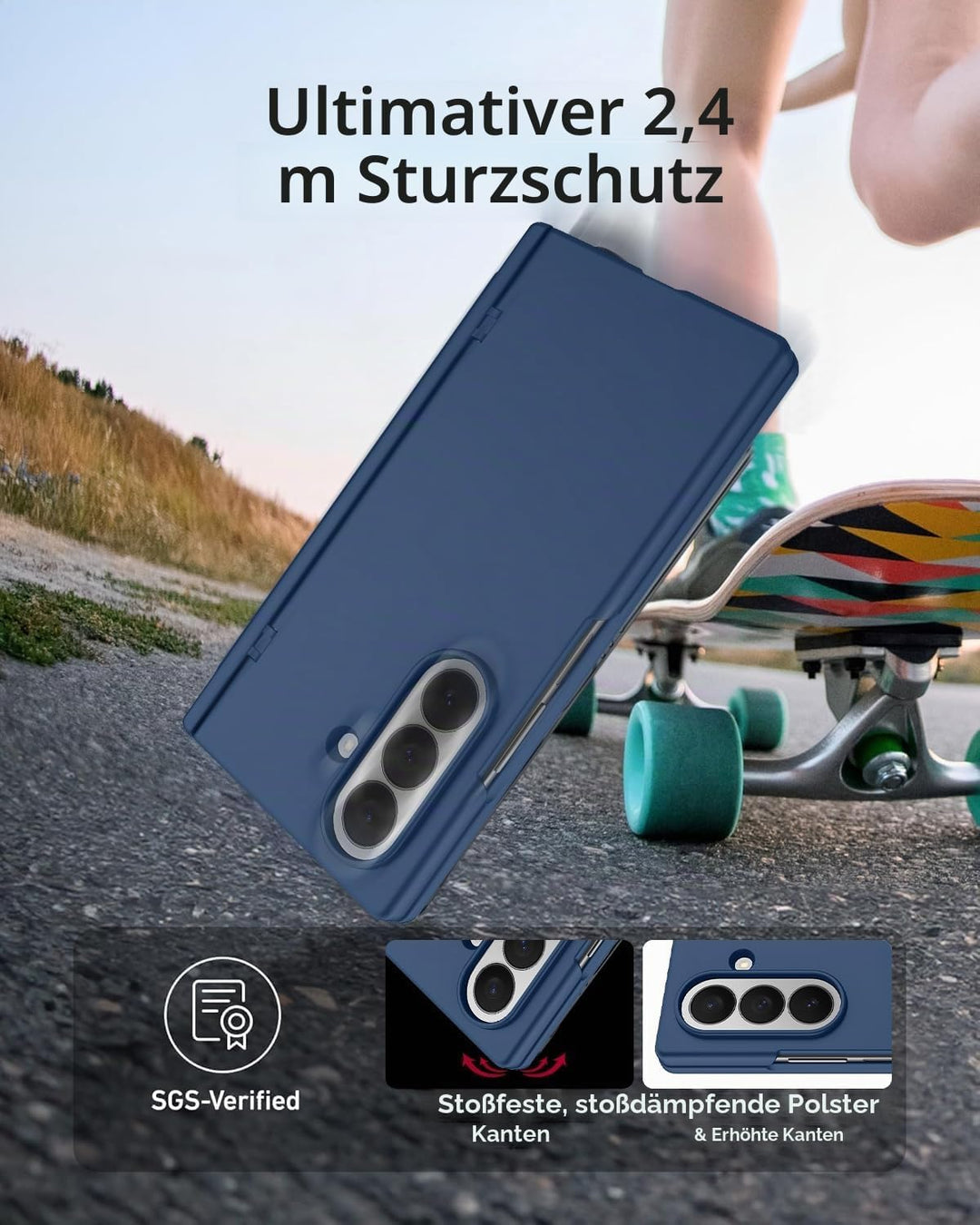 Miimall Magnetisch Hülle Kompatibel mit Samsung Galaxy Z Fold 7 Hülle mit S-Pen &amp; Stifthalter, [Anti