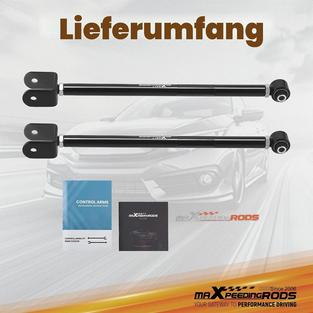 maXpeedingrods 2x Einstellbar Querlenker Querstrebe für 3er E36 E46 M3 Z3 Z4 Hinten Sturz KIT