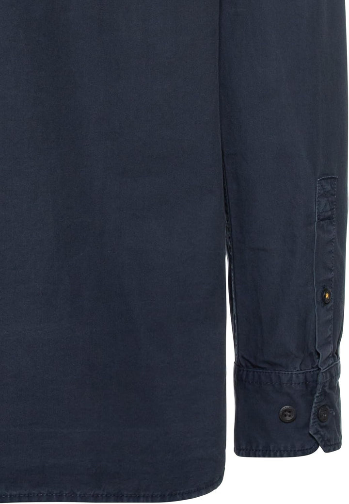 camel active Herren Langarmhemd aus Baumwolle S Dunkelblau, S Dunkelblau