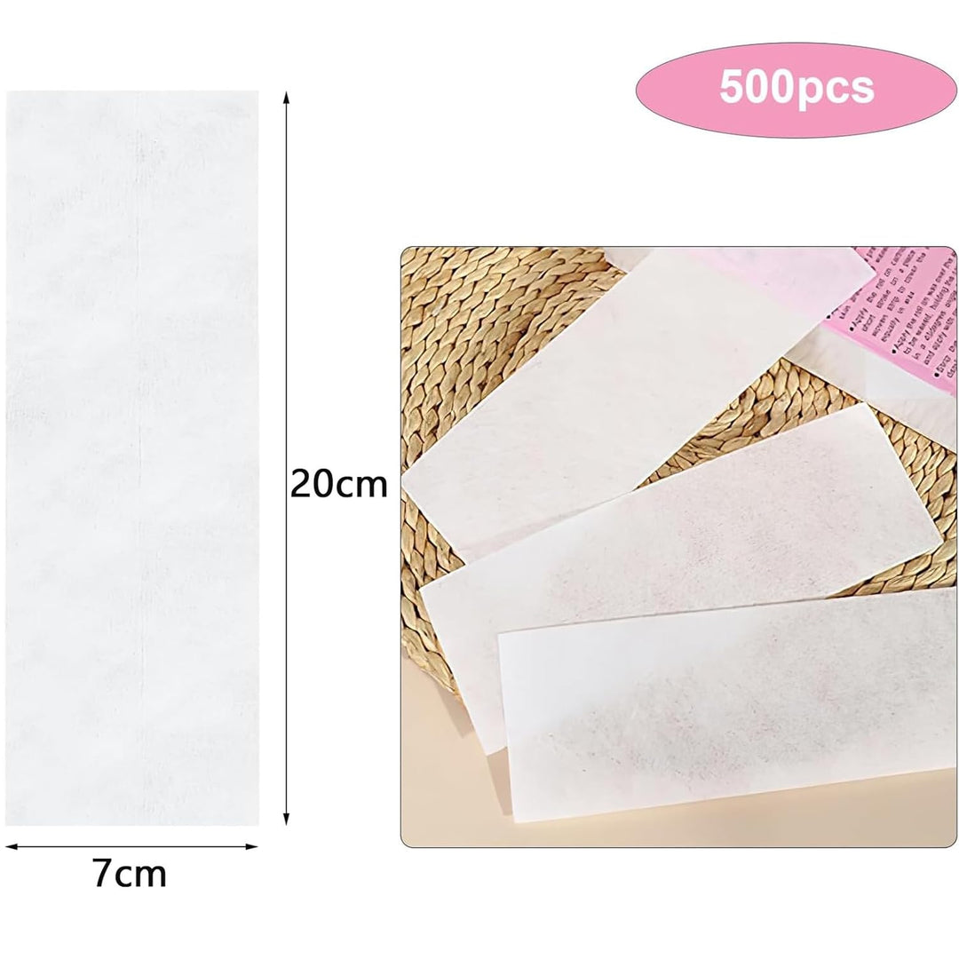 500 Stück Vliesstreifen für Warmwachs und Zuckerpast Wachsstreifen Papier Haarentfernung Bikini Enth