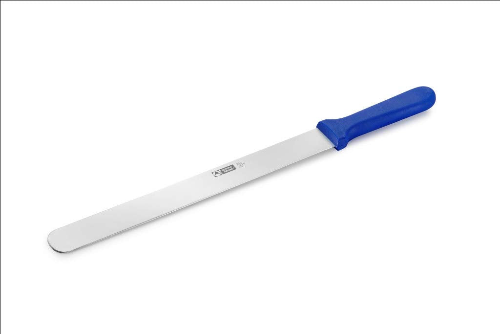 thermohauser Bäckermesser (Stahl, rostfrei), einseitig geschliffen, mit blauem Kunststoffgriff, Klin